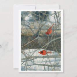 Winter Cardinals Feiertagskarte