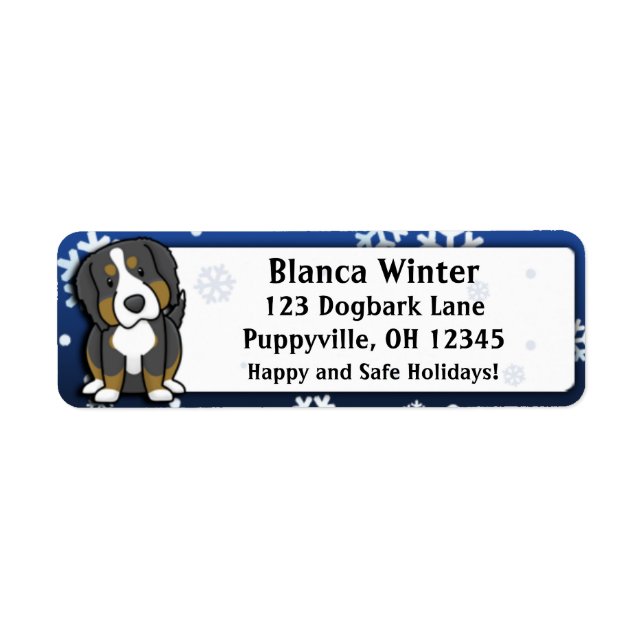 Winter Cartoon Bernese Mountain Dog (Vorne)