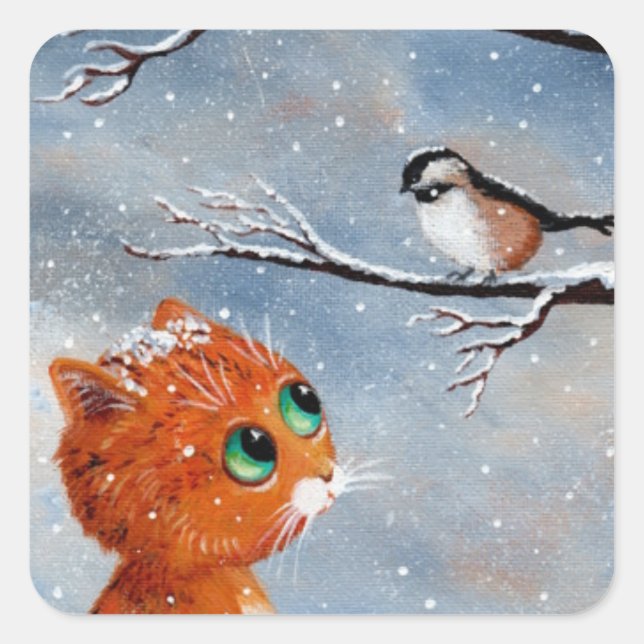 Winter Cat Stickers Creationarts (Vorderseite)