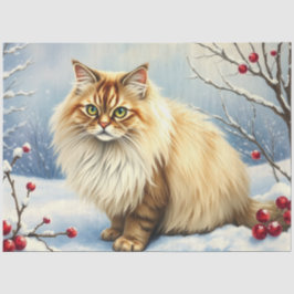 Winter Cat Tissue Paper Seidenpapier
