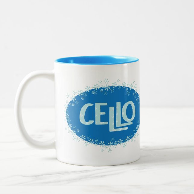 Winter Cello Zweifarbige Tasse (Links)