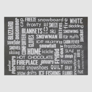 Winter Chalkboard Collage Seidenpapier