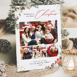 Winter Chic Botanical Floral 4 Photo Christmas Feiertagskarte<br><div class="desc">Sending your greetings of the season with this "Winter Chic Botanical Floral 4 Photo Christmas Holiday Card". (1) For further customization, please click the "customize further" link and use our design tool to modify this template. (2) If you prefer Thicker papers / Matte Finish, you may consider to choose the...</div>
