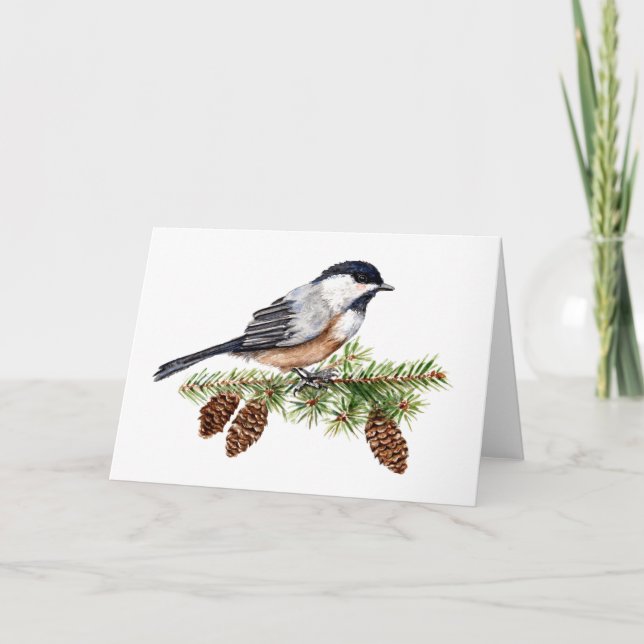 Winter Chickadee Karte (Vorderseite)