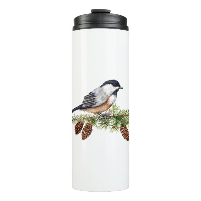 Winter Chickadee Thermosbecher (Vorderseite)
