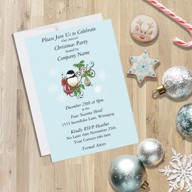 Winter Chickadee Weihnachten Einladung (Von Creator hochgeladen)