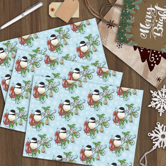Winter Chickadee Weihnachten Seidenpapier (Von Creator hochgeladen)