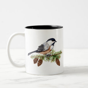 Winter Chickadee Zweifarbige Tasse