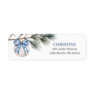 Winter Chinoiserie Bow Brautparty Address Label