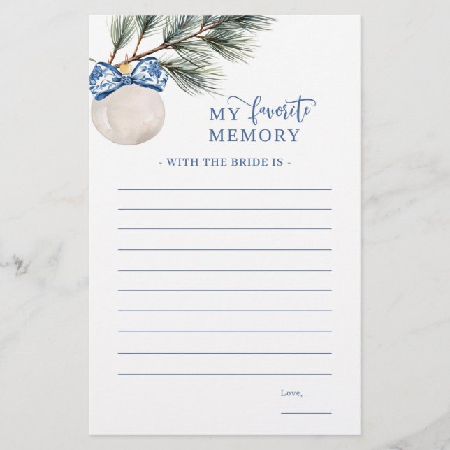 Winter Chinoiserie Bow mein Lieblingsgedächtnis (Vorderseite)