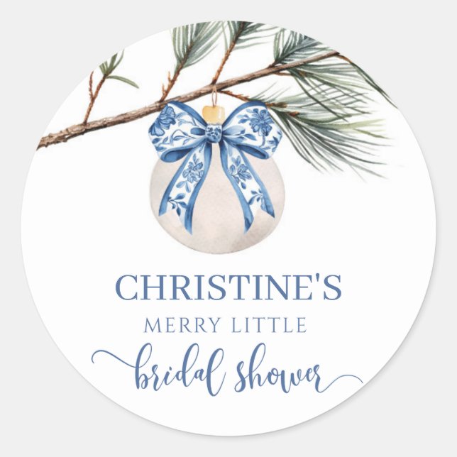 Winter Chinoiserie Bow Vielen Dank Sticker (Vorderseite)