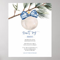 Winter Chinoiserie Say Bride Game Sign