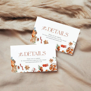 Winter Christmas Baby Dusche Details Begleitkarte