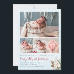 Winter Christmas Baby Girl Neuborn Foto Birth Ankündigung<br><div class="desc">Saisonale - Weihnachts- / Winterthematische Babyankündigungskarten für die Begrüßung Ihrer kleinen Schneeflocke. Passen Sie Ihre Fotos an und schicken Sie sie an Ihre Freunde und Verwandten,  um Ihrem lieblichen Neugeborenen zu zeigen!</div>
