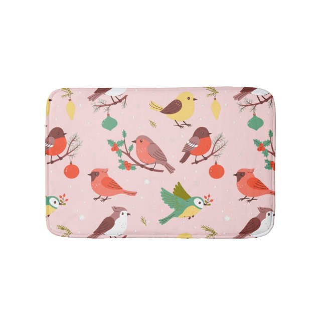 Winter Christmas Birds Kids Badematte (Vorderseite)