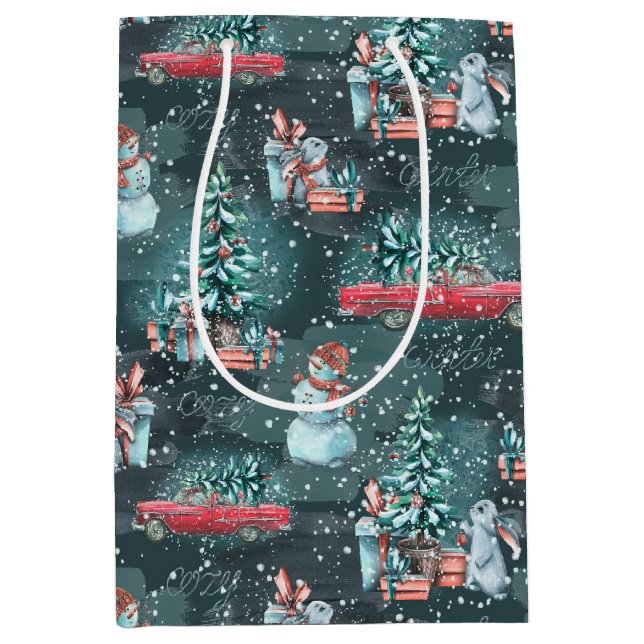 Winter Christmas gemütlich Mittlere Geschenktüte (Vorderseite)