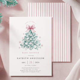 Winter Christmas Girl Baby Shower Einladung