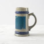 Winter Christmas Gray/Blue 18 oz Stein Bierglas<br><div class="desc">Winter Christmas Gray/Blue 18 oz Stein</div>