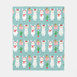 Winter Christmas Llamas | Urlaub Fleecedecke