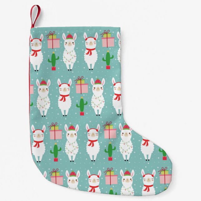 Winter Christmas Llamas | Urlaub Kleiner Weihnachtsstrumpf (Vorderseite)