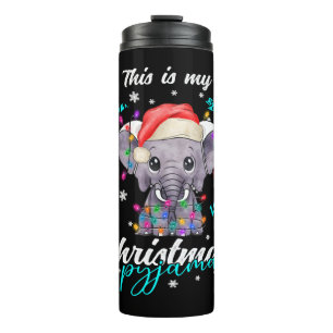 Winter Christmas Pajama Elephant Thermosbecher