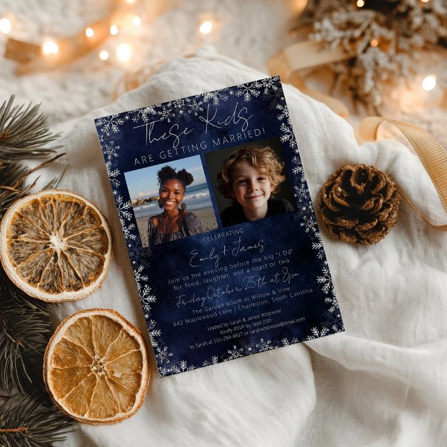 Winter Christmas These Kids  Rehearsal Dinner Einladung (Winter Christmas These Kids Rehearsal Dinner Invitation)