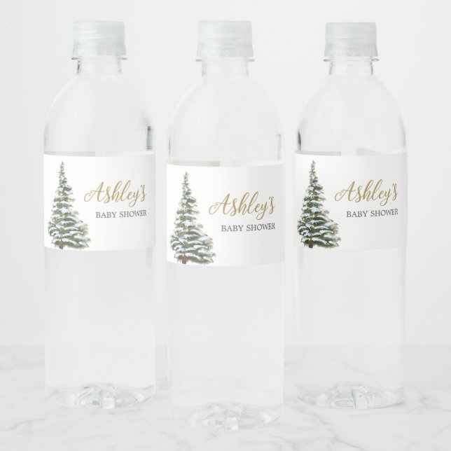 Winter Christmas Tree Baby Dusche (Flaschen)