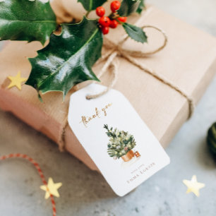 Winter Christmas Tree Baby Dusche Danke Geschenkanhänger