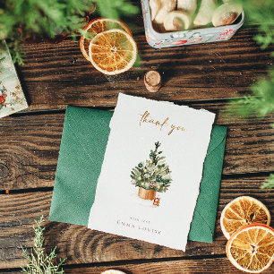 Winter Christmas Tree Baby Dusche Dankeskarte