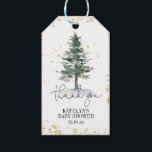 Winter Christmas Tree Favor Tag Gold Geschenkanhänger<br><div class="desc">Schöner Baum mit Imitaten goldene funkelnde Akzente.</div>