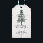 Winter Christmas Tree Favor Tag Silver Geschenkanhänger<br><div class="desc">Schöner Baum mit Imitaten silber funkelnde Akzente.</div>