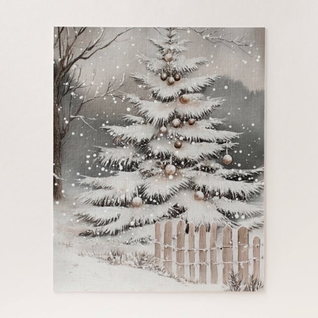 Winter Christmas Tree In Snow (Vertikal)