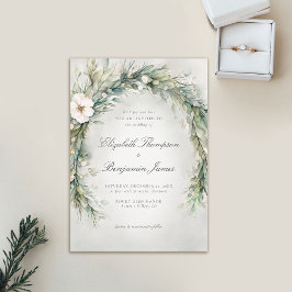 Winter Christmas Watercolor Elegante Boho Wedding Einladung