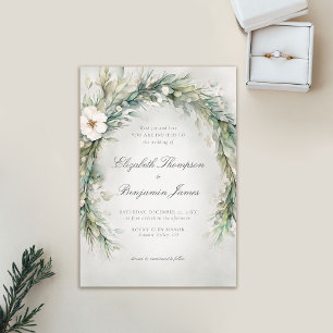 Winter Christmas Watercolor Elegante Boho Wedding Einladung