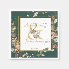 Winter Citrus Botanical Florals | Grüne Hochzeit Serviette