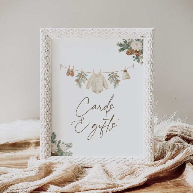 Winter Clothesline Baby Shower Cards and Gifts Poster (Von Creator hochgeladen)