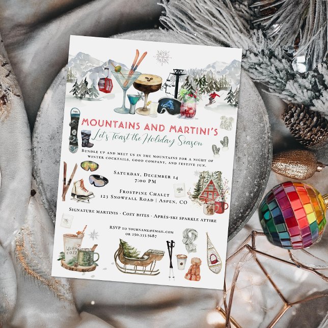 Winter Cocktail | Mountains & Martini’s Party Einladung (Von Creator hochgeladen)