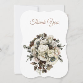 Winter Conifer Floral Wedding Dankeskarte