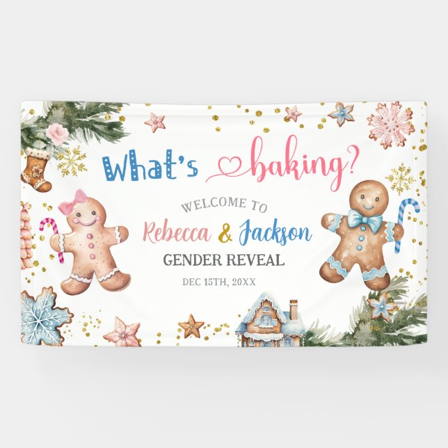 Winter Cookie Whats Baking Geschlecht Reveal Banner (Horizontal)