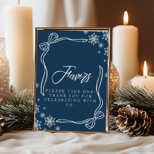 Winter Coquette Gefallen Tischschild Einladung