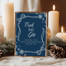 Winter Coquette Karten und Geschenke Tischschild