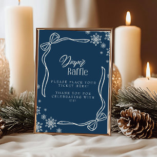 Winter Coquette Windel-Raffle-Tischschild Einladung