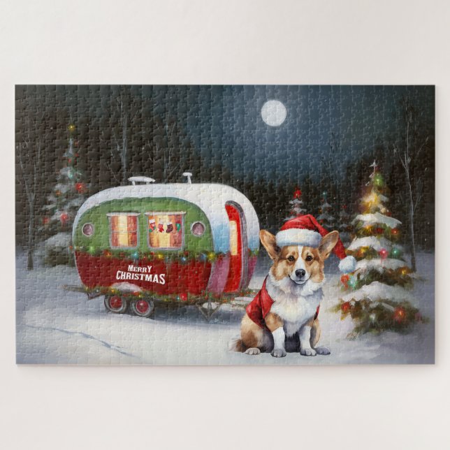 Winter Corgi Caravan Weihnachtsabenteuer (Horizontal)