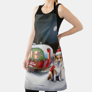 Winter Corgi Caravan Weihnachtsabenteuer Schürze
