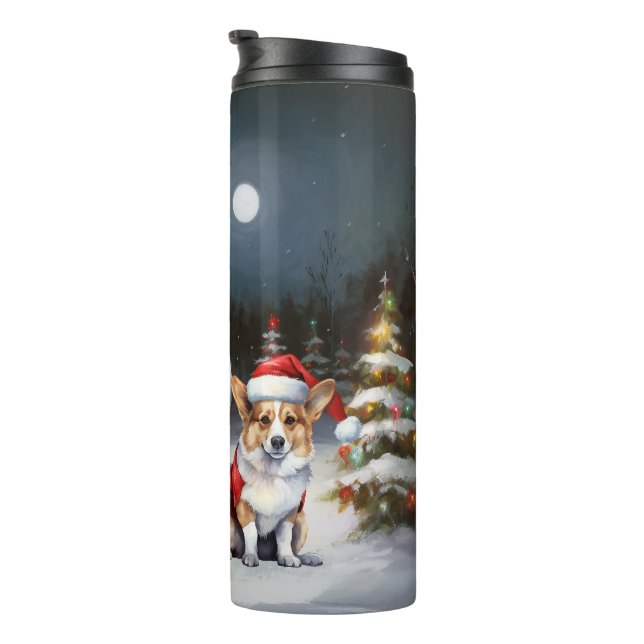 Winter Corgi Caravan Weihnachtsabenteuer Thermosbecher (Nach rechts gedreht)