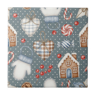 Winter Cottage - Handschuhe, Lebkuchen & Süßigkeit Fliese