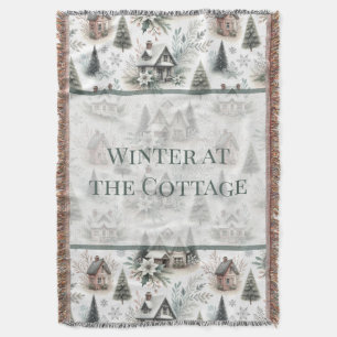 Winter Cottage Schneefall Worte Decke