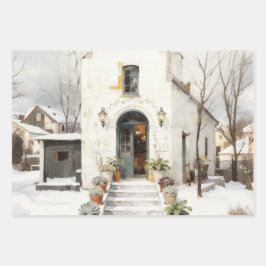 Winter Cottage Sukkulenten-Geschenkpapier Geschenkpapier Set