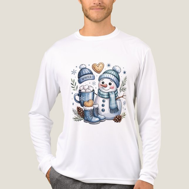Winter Cozy Snowman  Tri-Blend Shirt (Vorderseite)