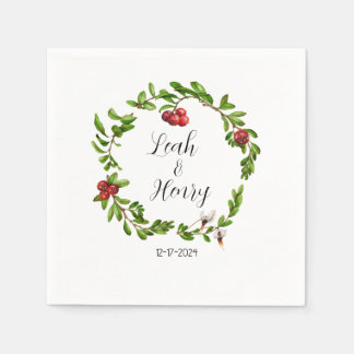 Winter Cranberry Cocktail Napkins Serviette